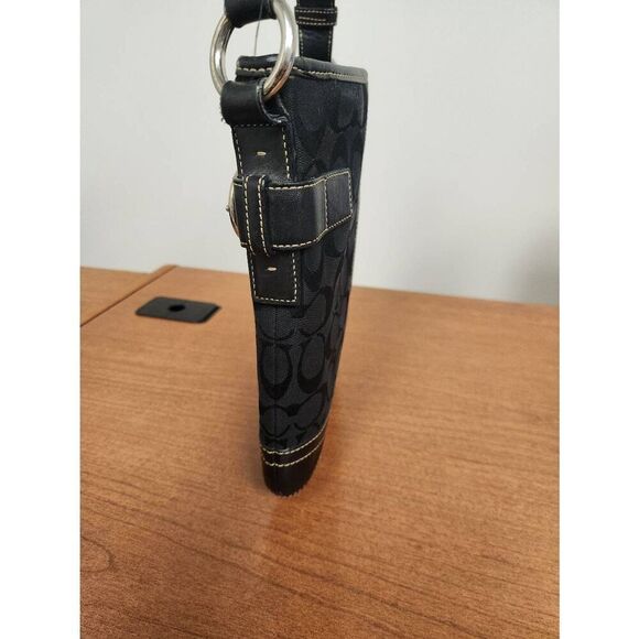 Coach Classic Signature Monogram Purse Handbag FO5M-3577 Black Jacquard canvas a - Picture 3 of 14